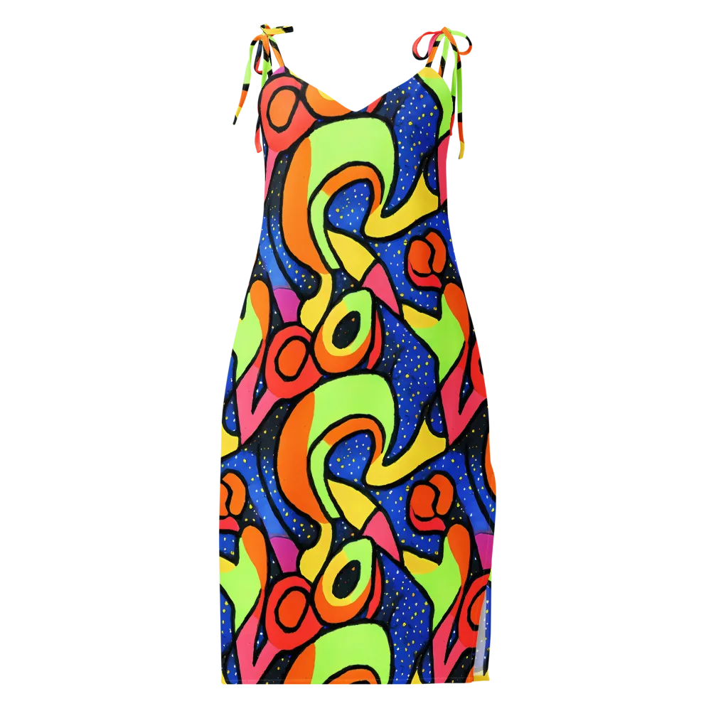 Electric Petal on Slip Dress — Front