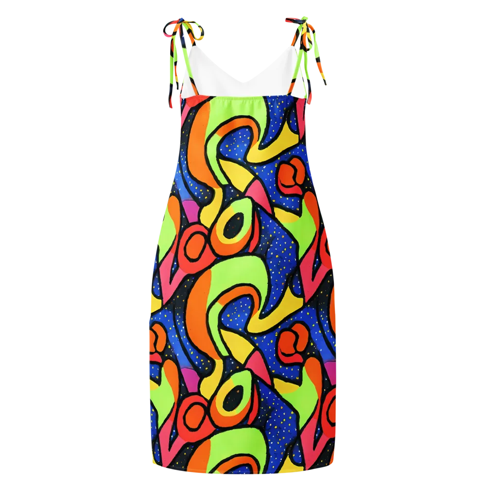Electric Petal on Slip Dress — Back