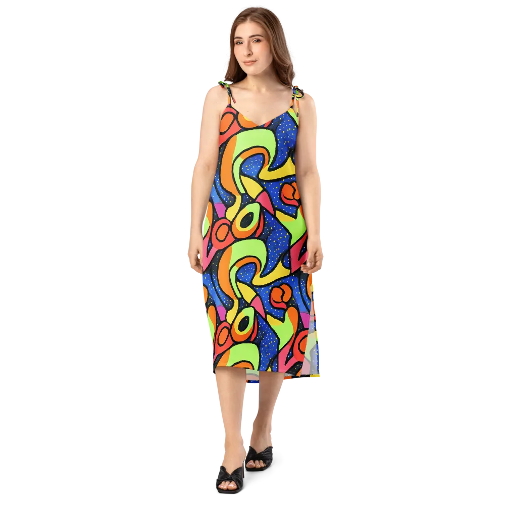Electric Petal on Slip Dress — Front