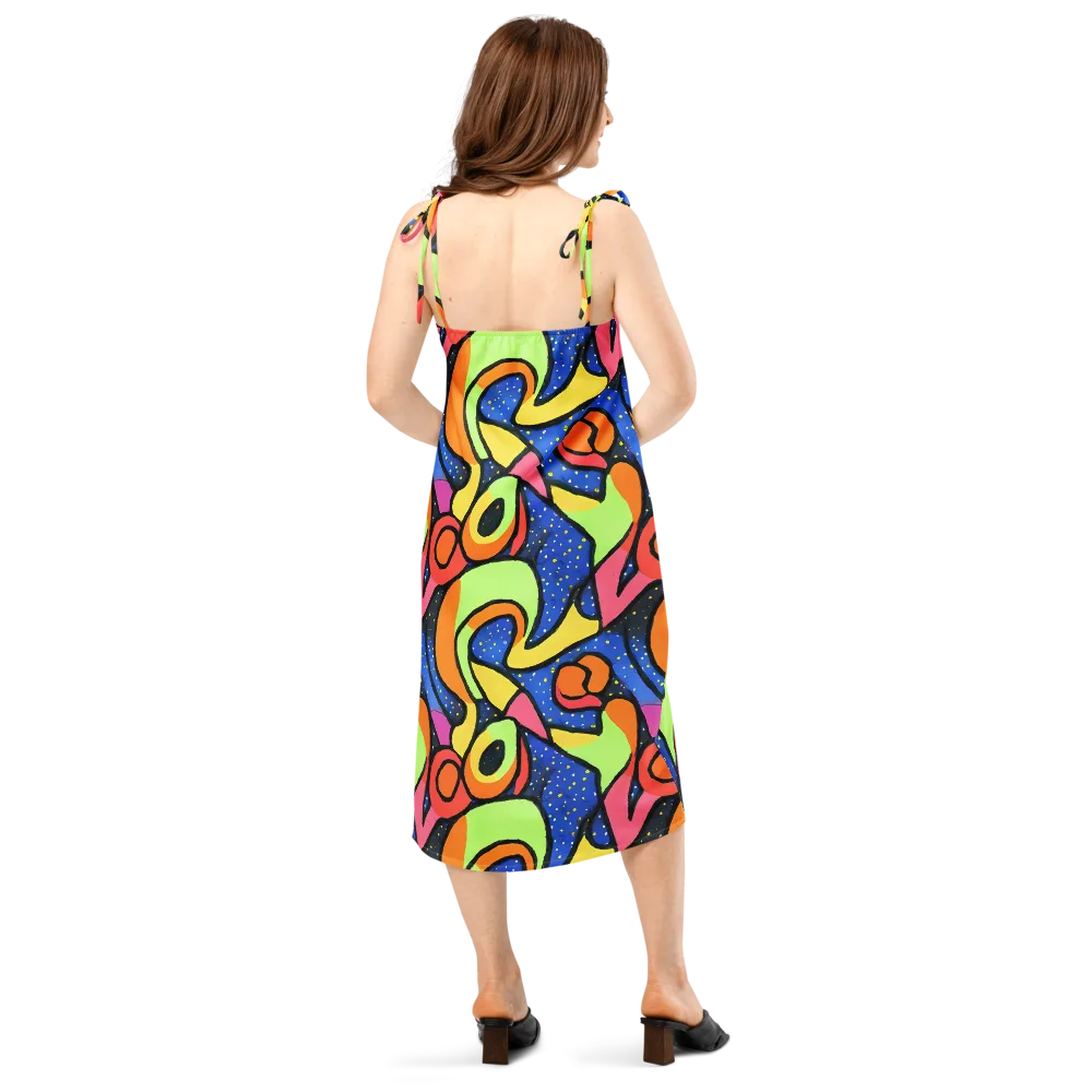 Electric Petal on Slip Dress — Back