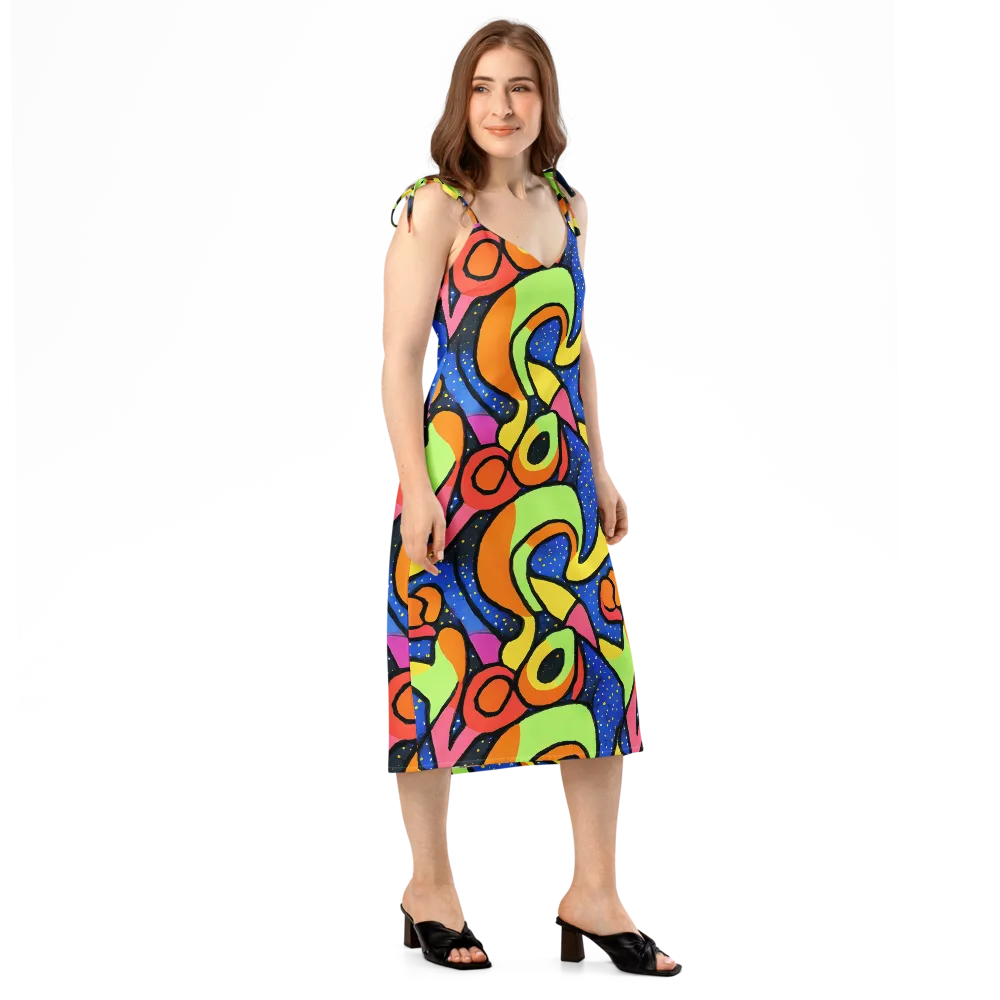 Electric Petal on Slip Dress — Right Front