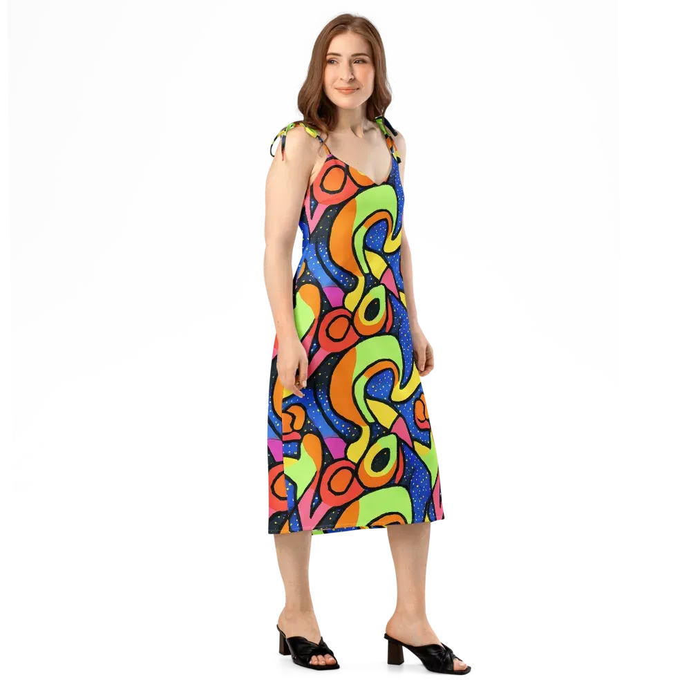 Electric Petal on Slip Dress — Right Front