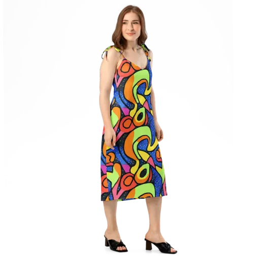 Electric Petal on a Slip Dress
