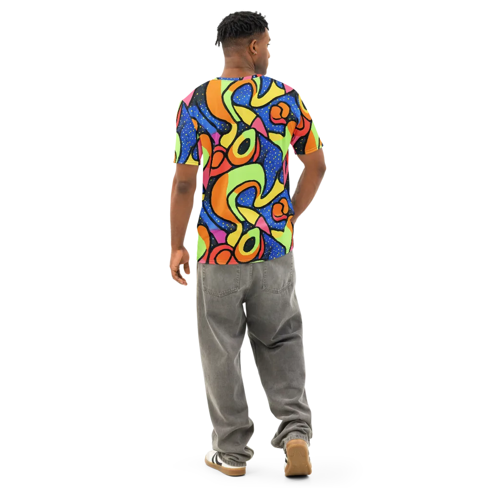 Electric Petal on Men's Cotton Crew Neck T-Shirt — Back