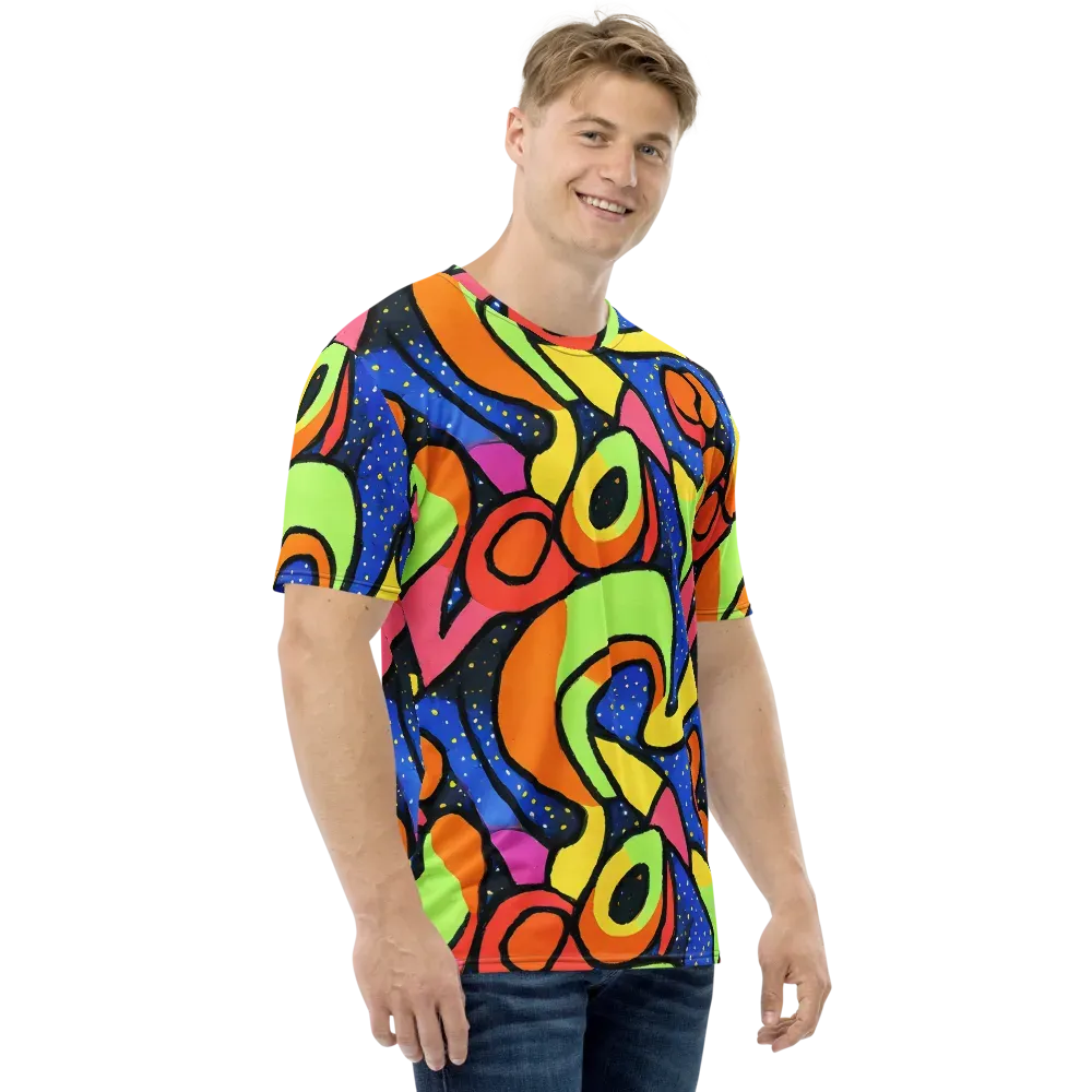 Electric Petal on Men's Crew Neck T-Shirt — Right