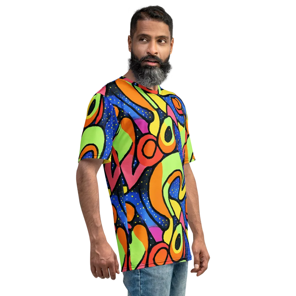 Electric Petal on Men's Crew Neck T-Shirt — Right