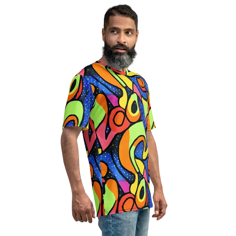 Electric Petal on Men's Crew Neck T-Shirt — Right