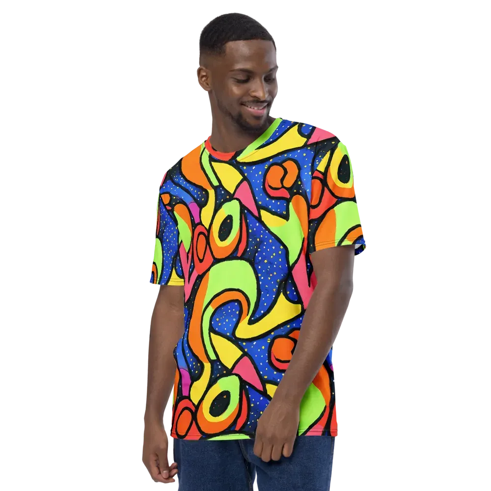 Electric Petal on Men's Crew Neck T-Shirt — Left