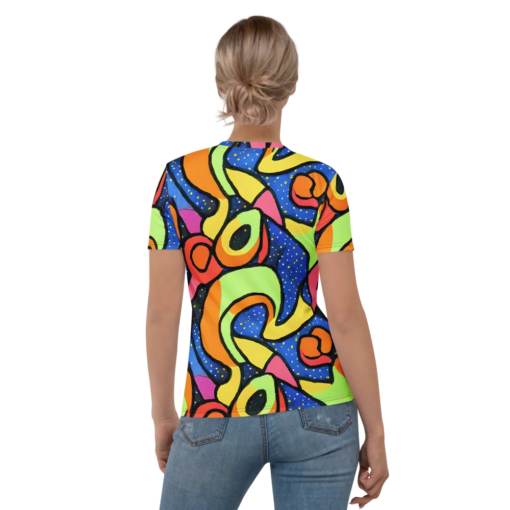 Electric Petal on Women's Crew Neck T-Shirt — Back