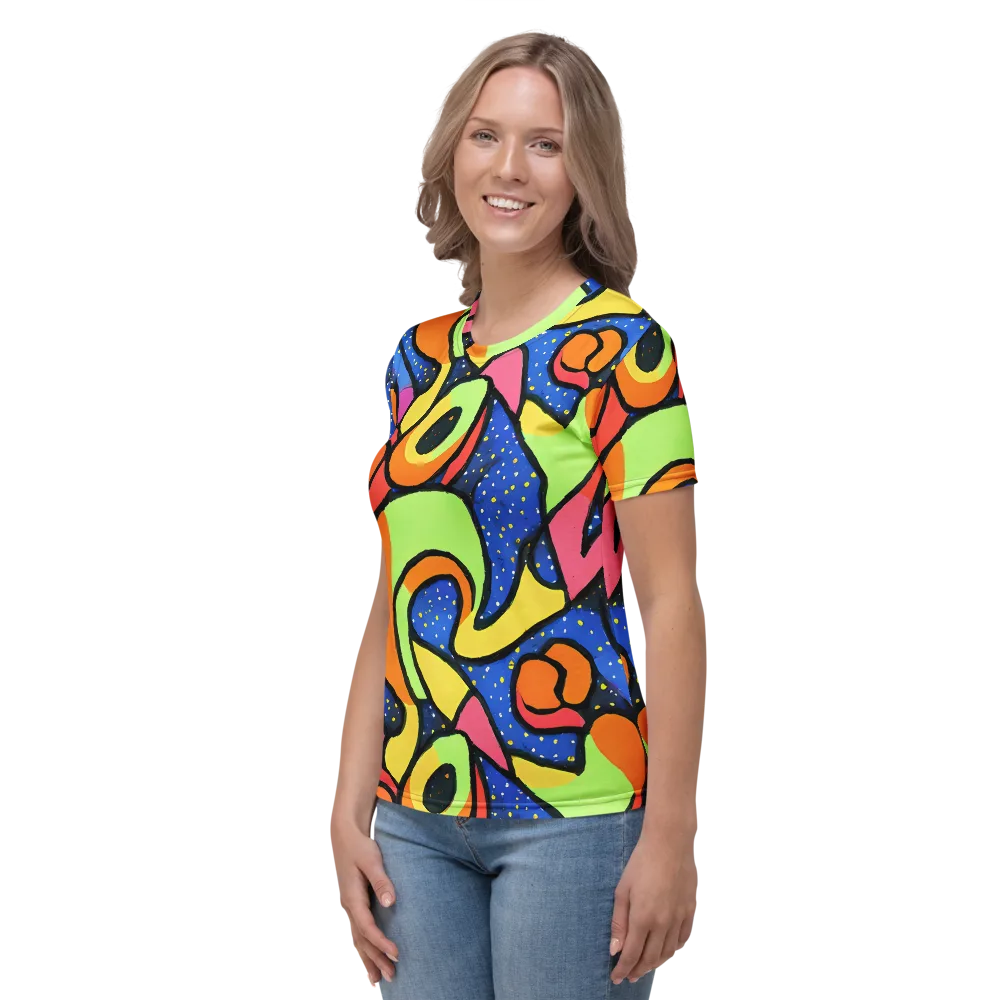 Electric Petal on Women's Crew Neck T-Shirt — Left