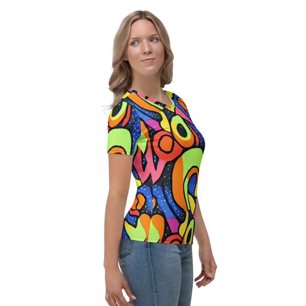 Electric Petal on Women's Crew Neck T-Shirt — Right