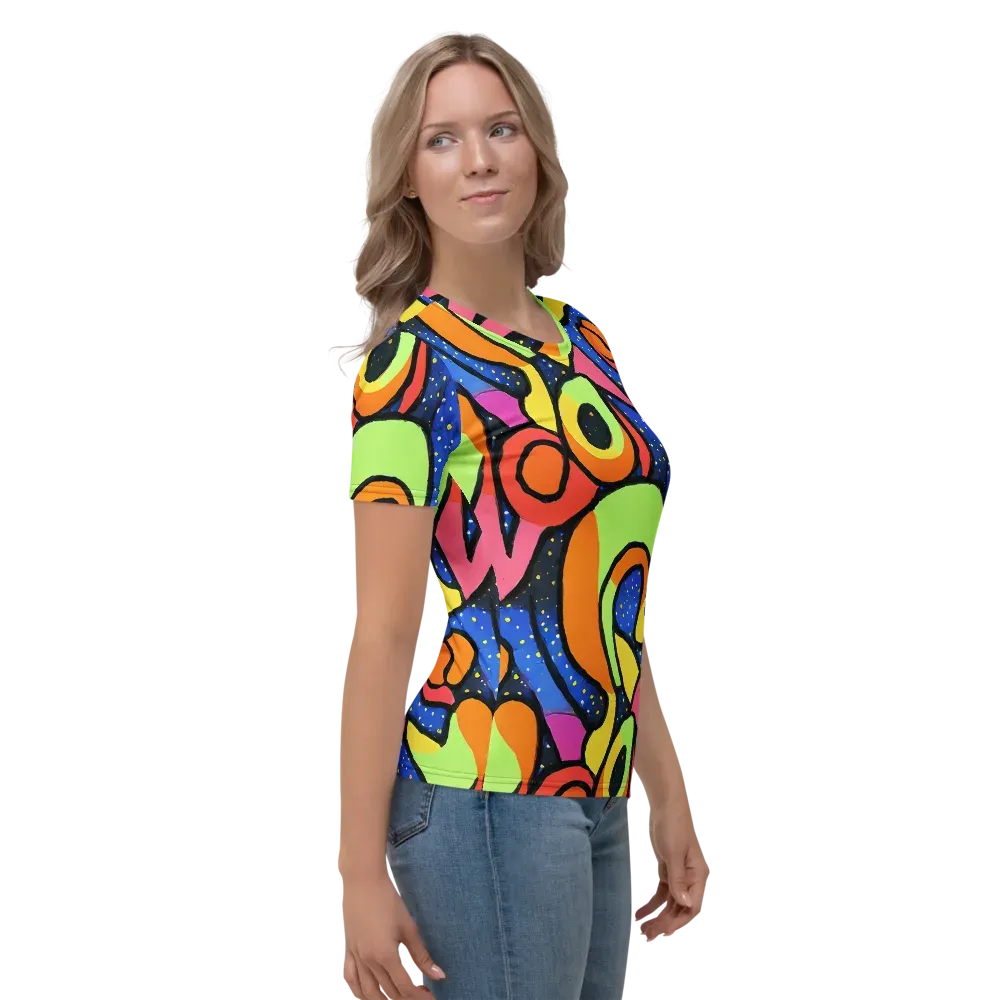 Electric Petal on Women's Crew Neck T-Shirt — Right