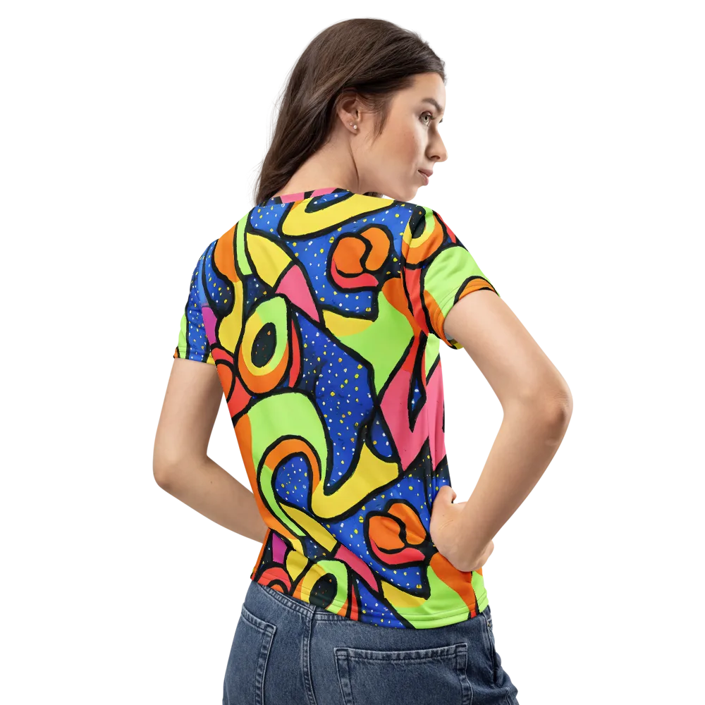Electric Petal on Women's Crew Neck T-Shirt — Back