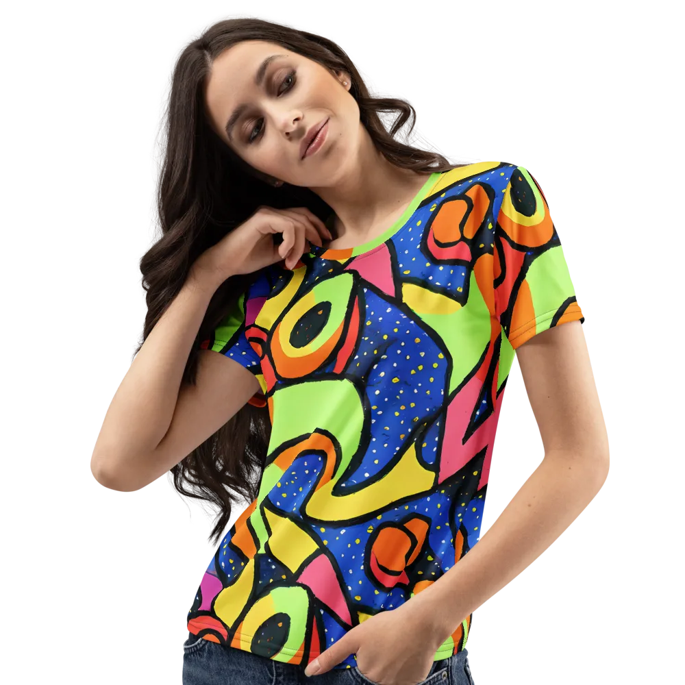 Electric Petal on Women's Crew Neck T-Shirt — Left Front