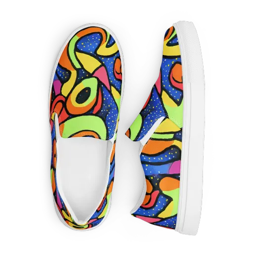 Electric Petal on a Men's Slip-On Canvas Shoes