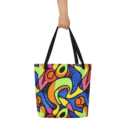 Electric Petal on a Large Tote Bag W/ Pocket