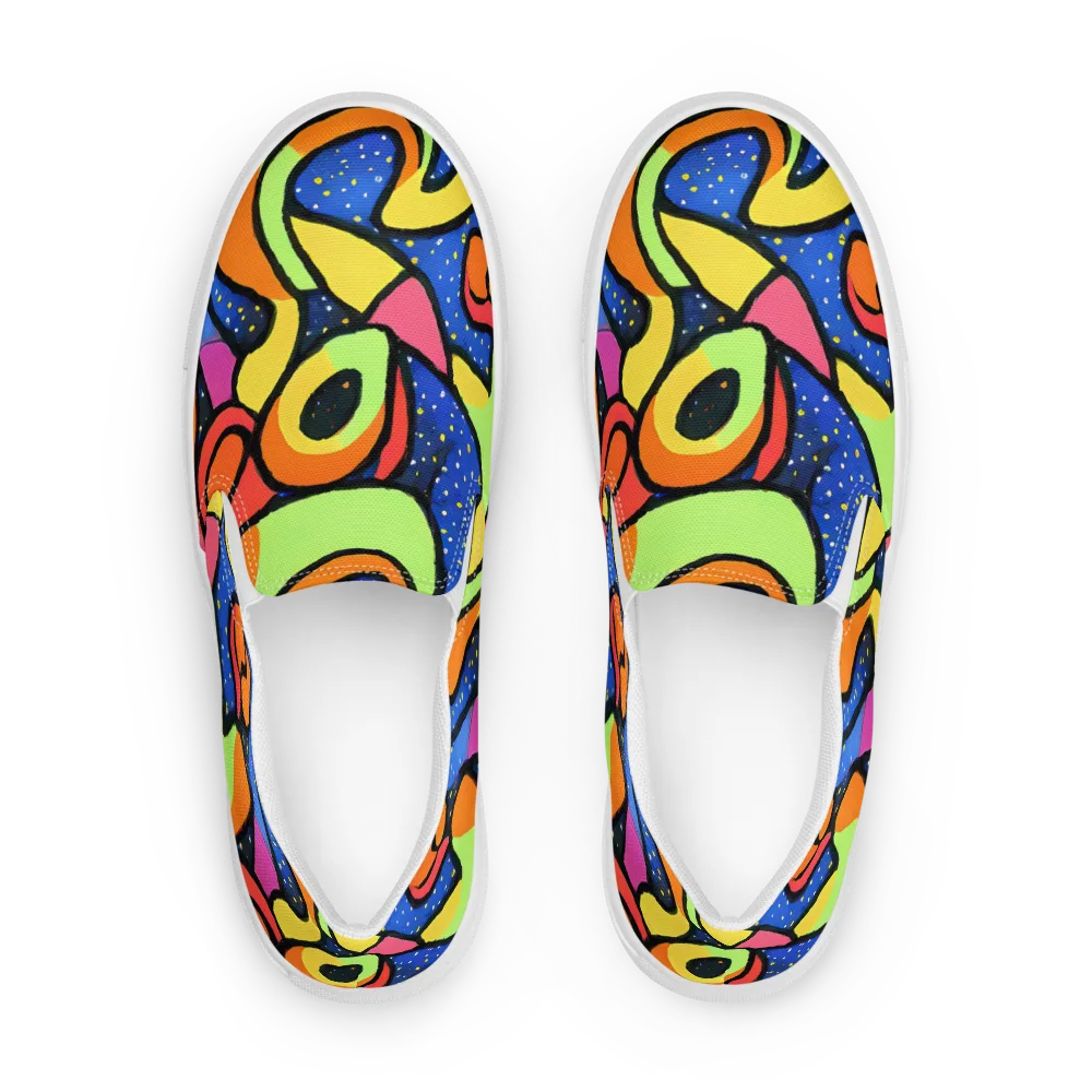 Electric Petal on Women's Slip-On Canvas Shoes — Front