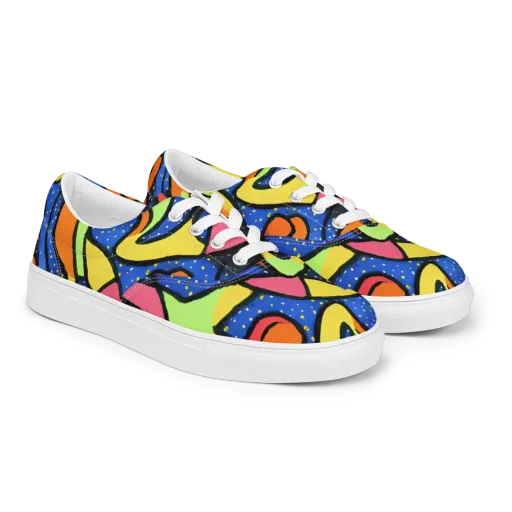 Electric Petal on a Men's Lace-Up Canvas Shoes