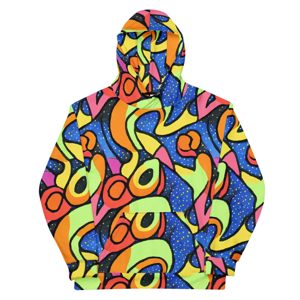 Electric Petal on Cotton Hoodie — Front