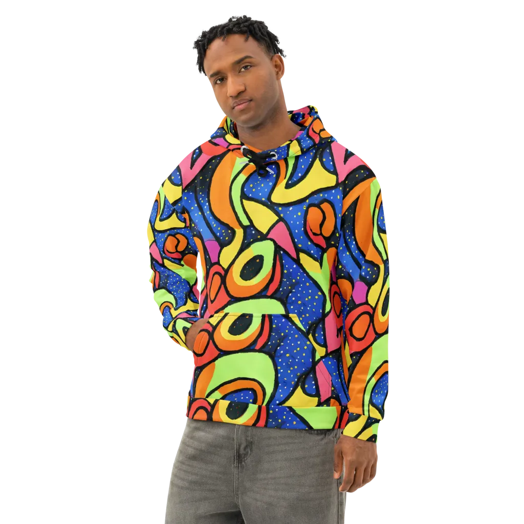 Electric Petal on Cotton Hoodie — Left Front