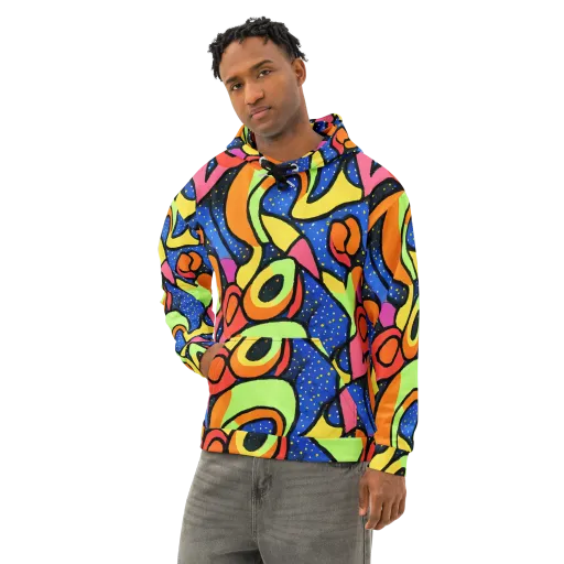Electric Petal on a Cotton Hoodie