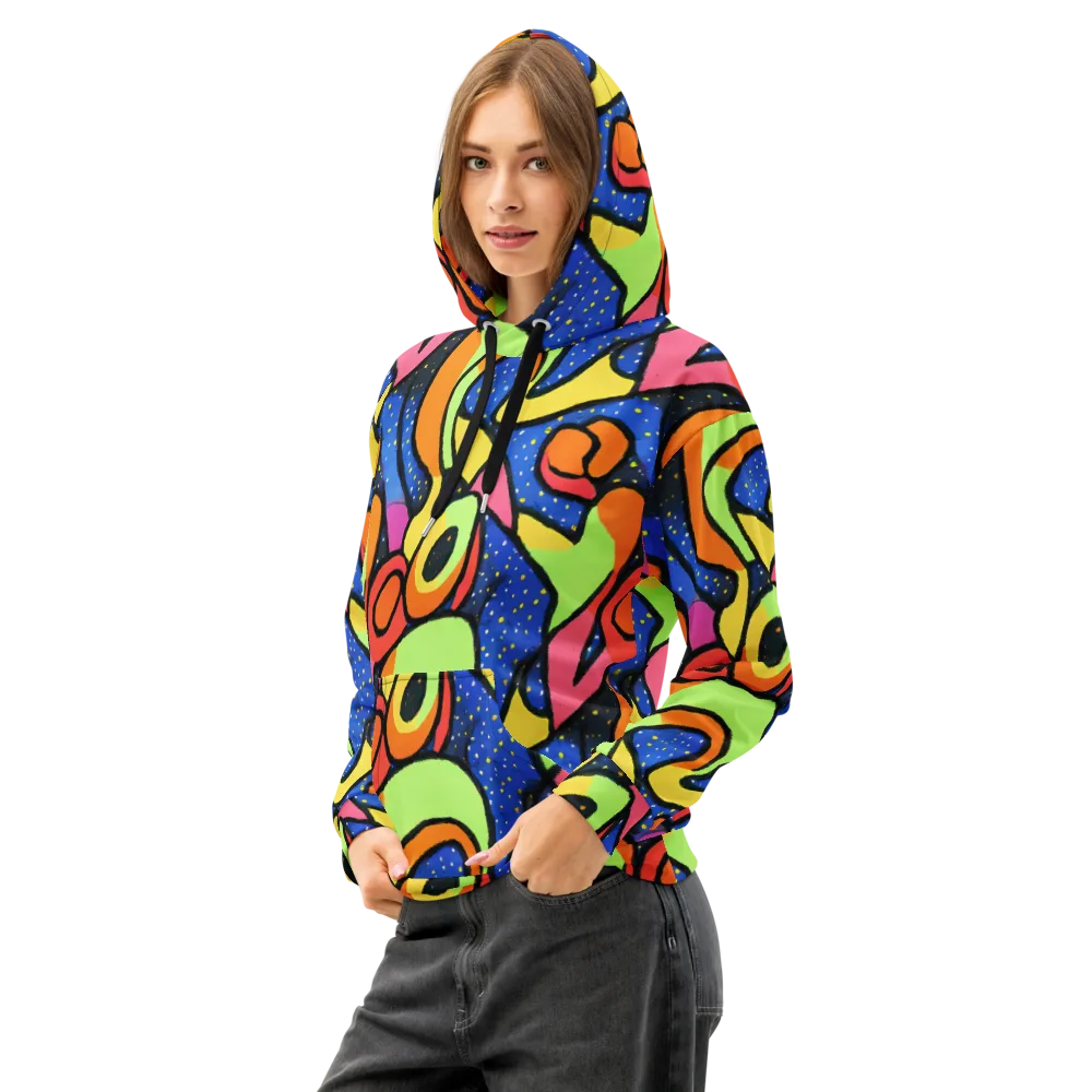 Electric Petal on Cotton Hoodie — Left Front
