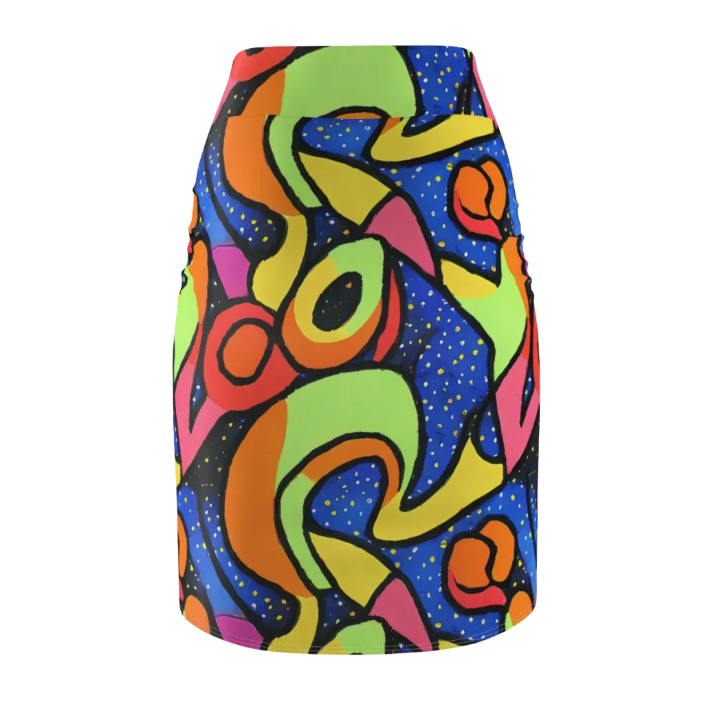 Electric Petal on Pencil Skirt — Back