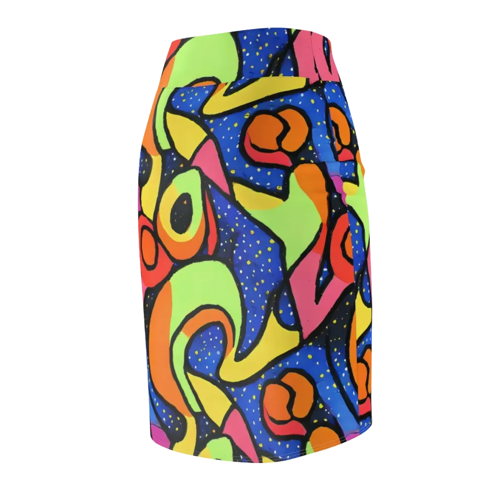 Electric Petal on Pencil Skirt — Back Side