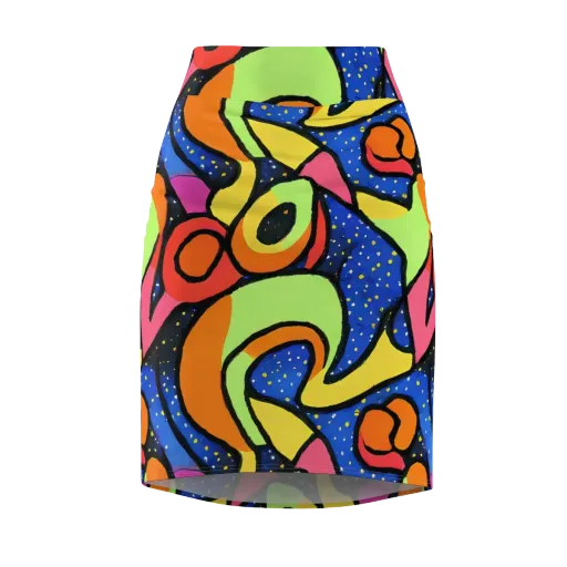 Electric Petal on a Pencil Skirt