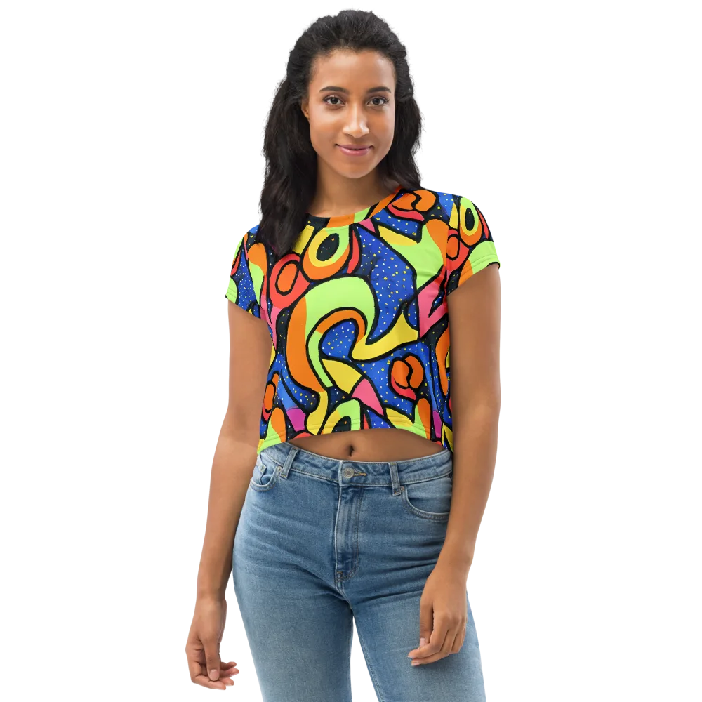 Electric Petal on Crop Tee — Front
