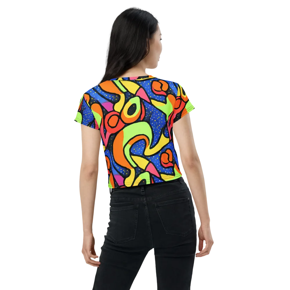 Electric Petal on Crop Tee — Back