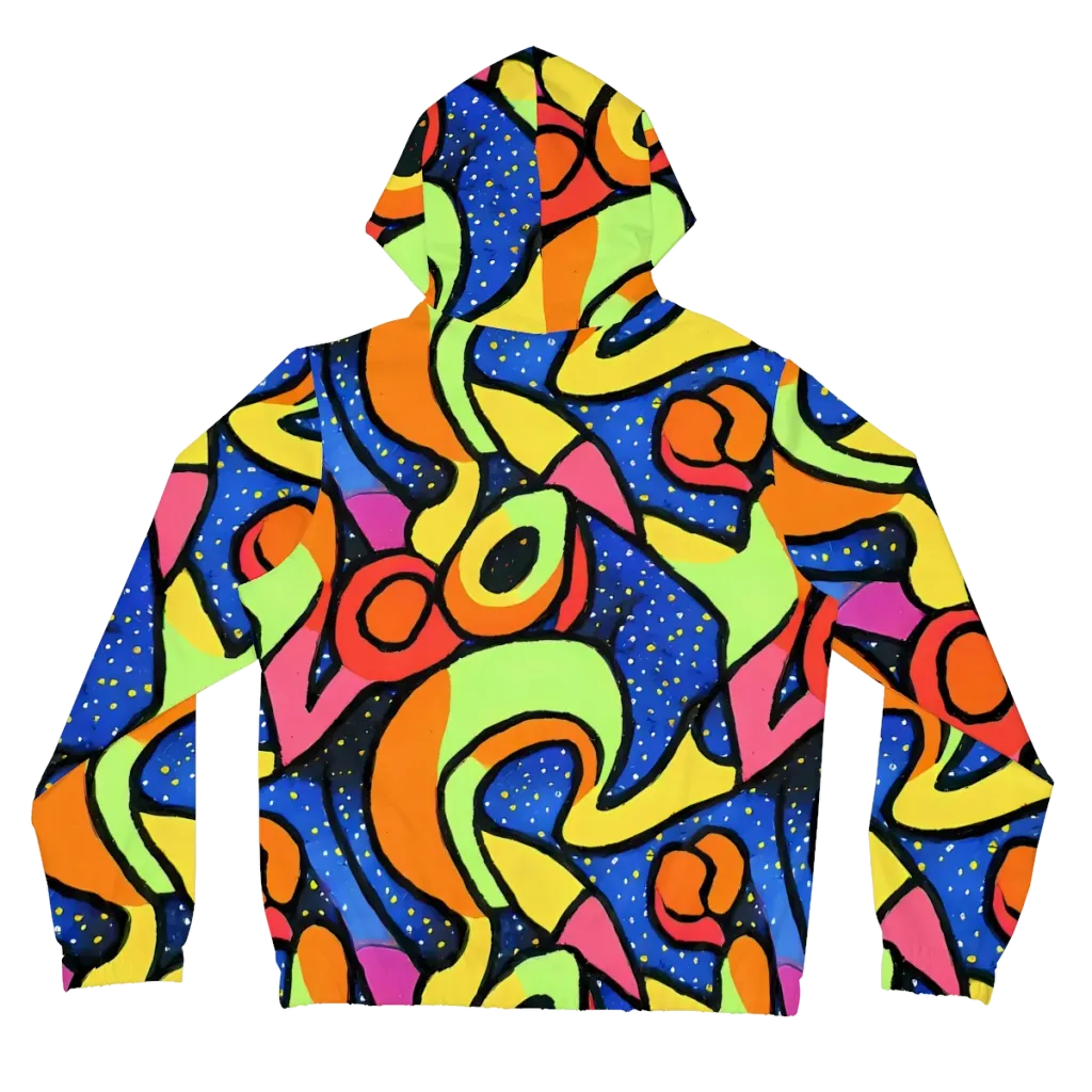 Electric Petal on Women's Full-Zip Hoodie — Back