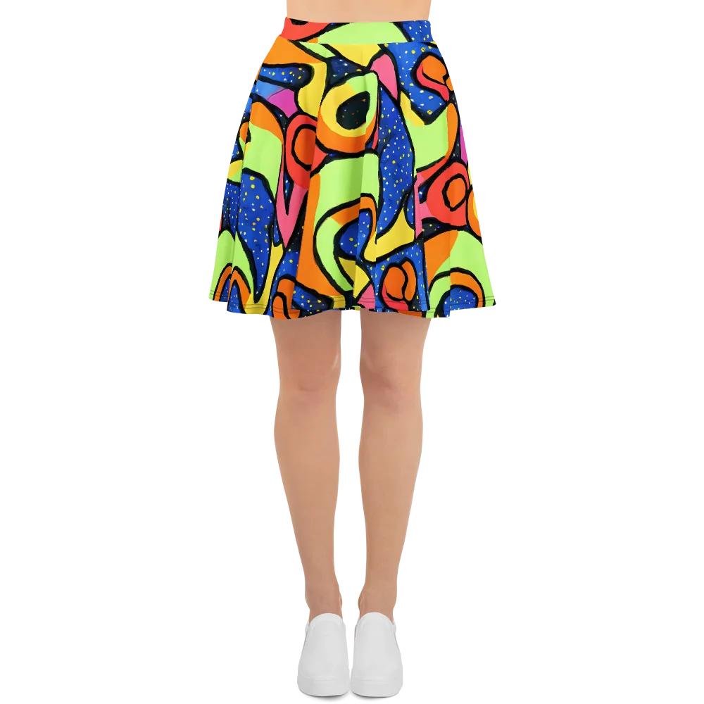 Electric Petal on Skater Skirt — Front