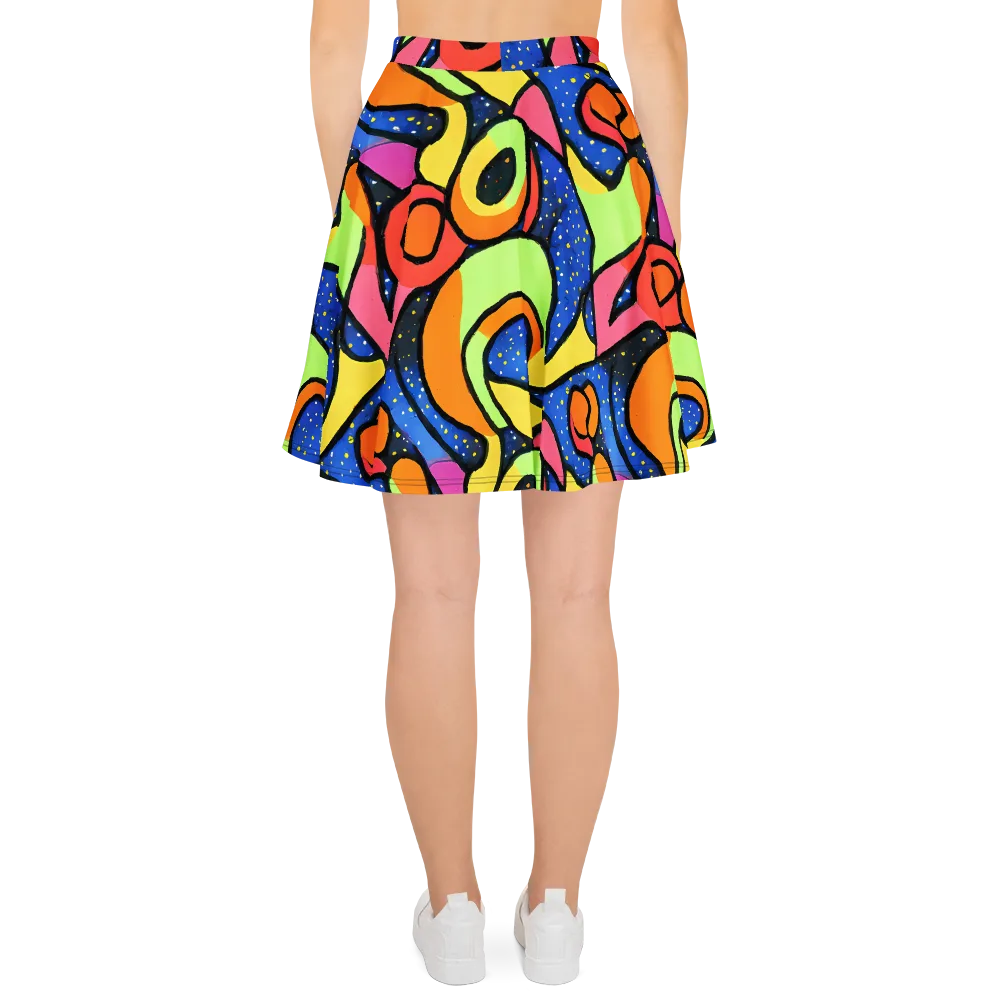 Electric Petal on Skater Skirt — Back