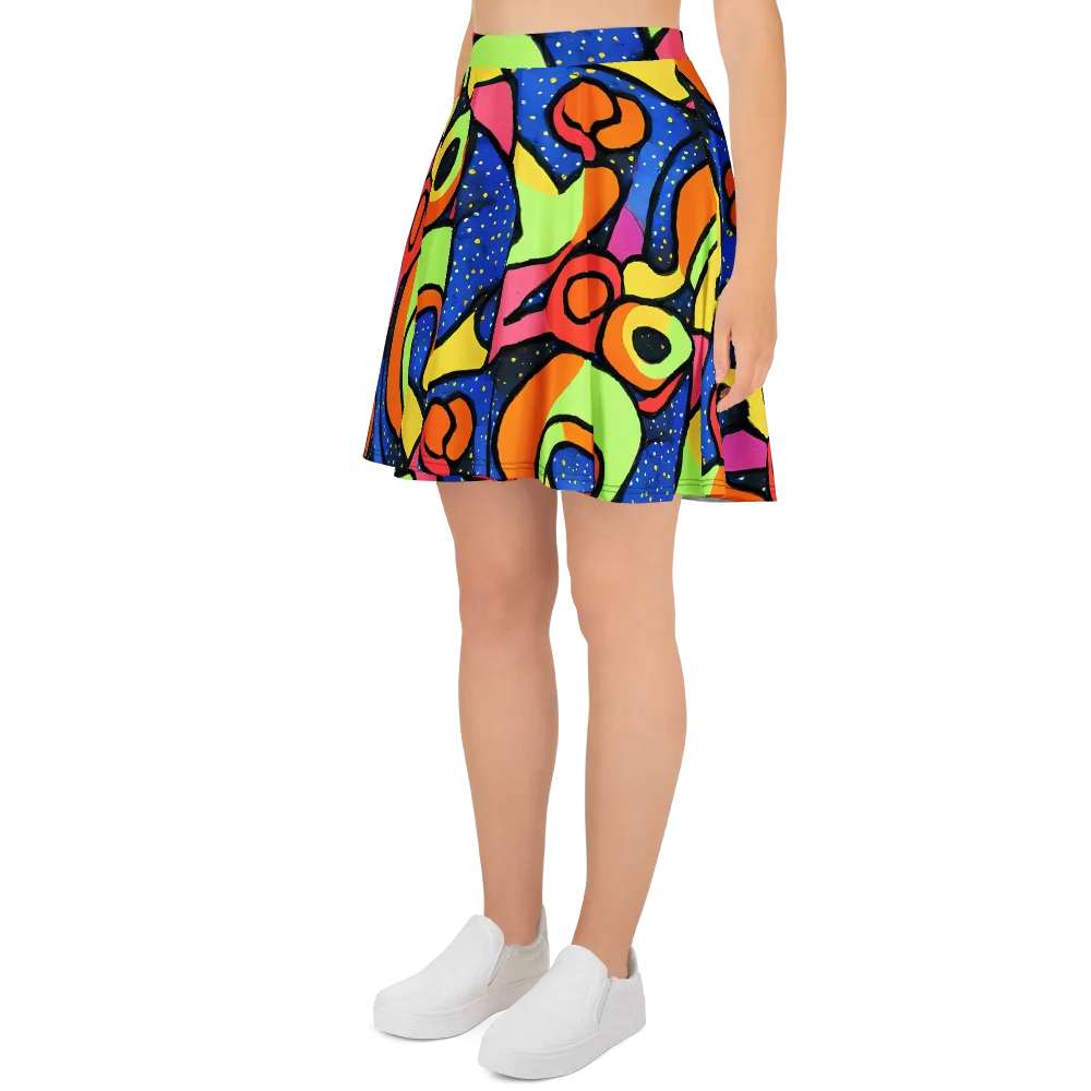 Electric Petal on Skater Skirt — Left