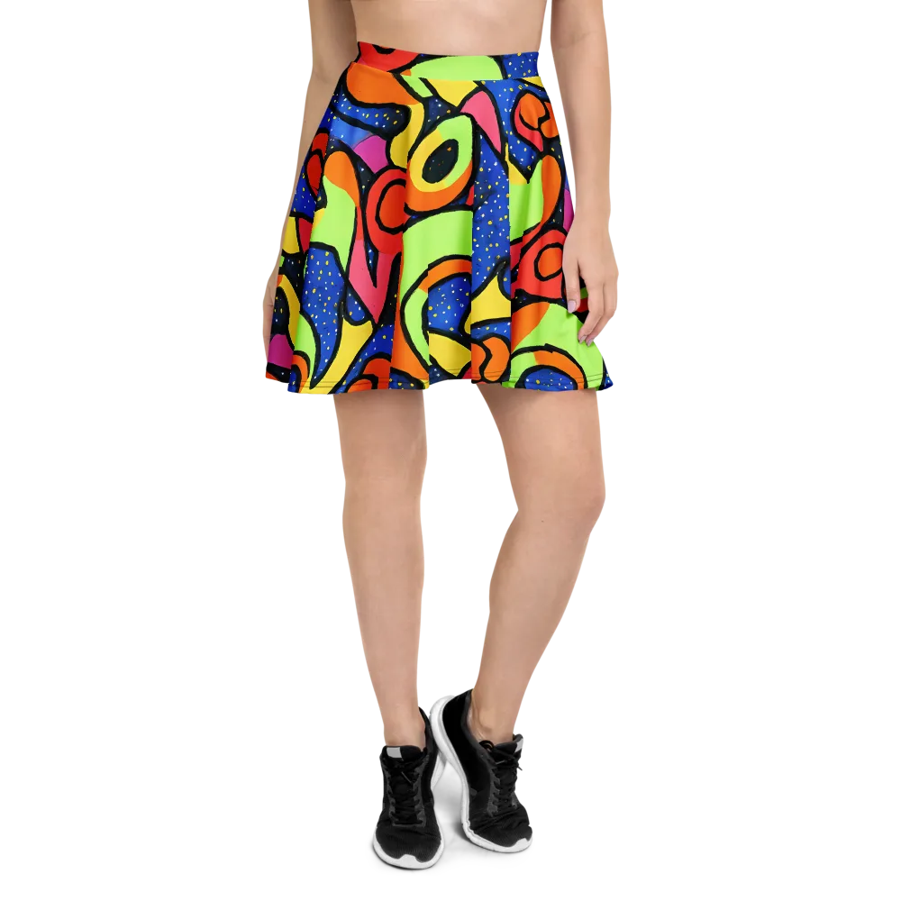 Electric Petal on Skater Skirt — Front