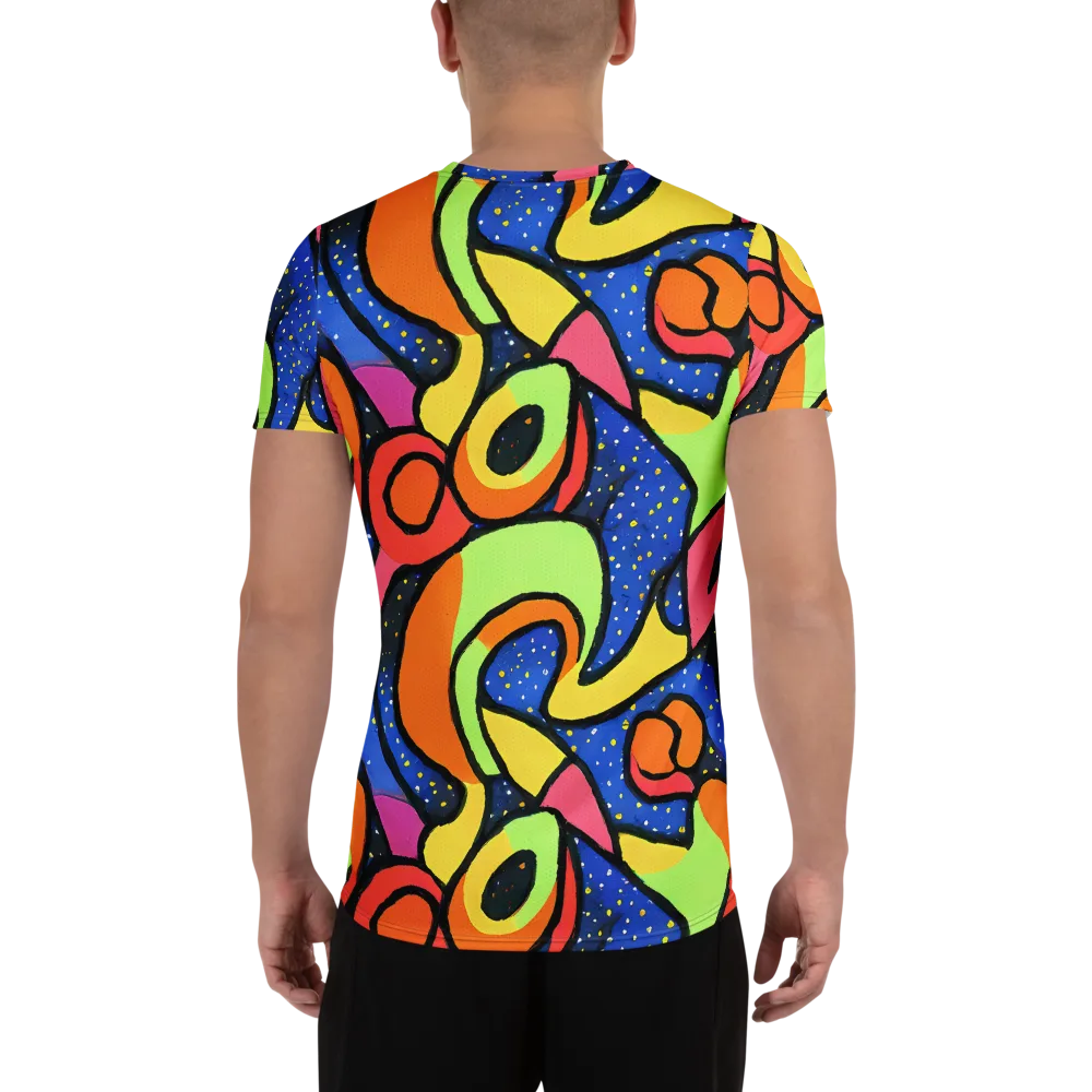 Electric Petal on Men's Athletic T-Shirt — Back