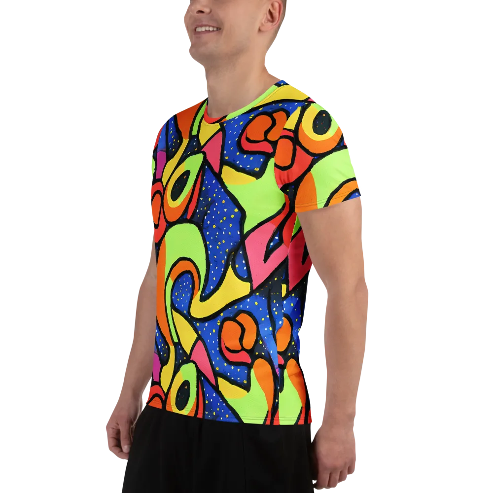 Electric Petal on Men's Athletic T-Shirt — Left