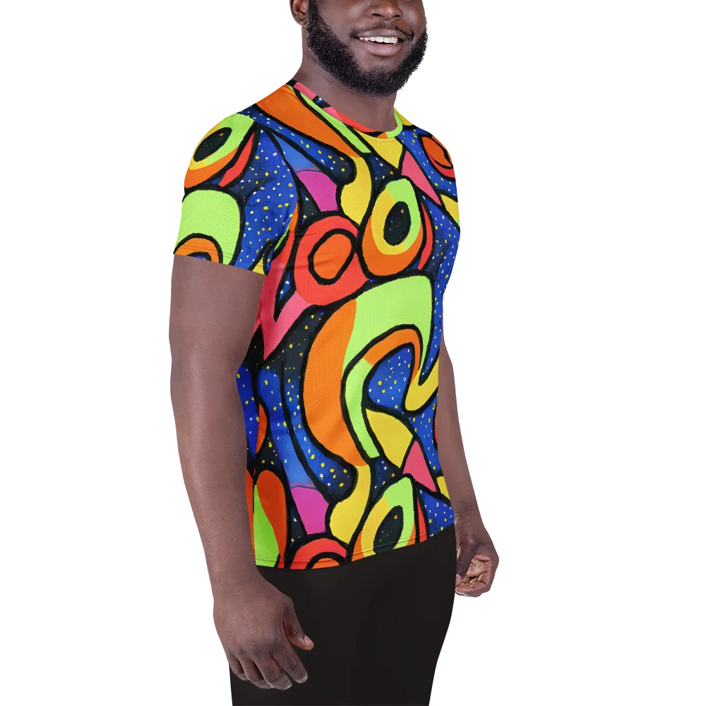 Electric Petal on Men's Athletic T-Shirt — Right