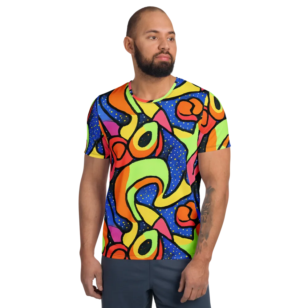 Electric Petal on Men's Athletic T-Shirt — Front