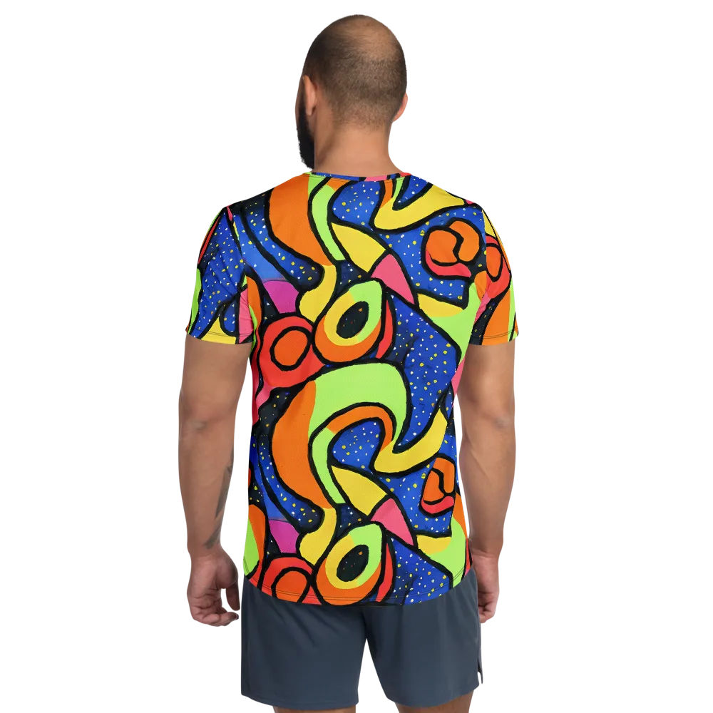Electric Petal on Men's Athletic T-Shirt — Back