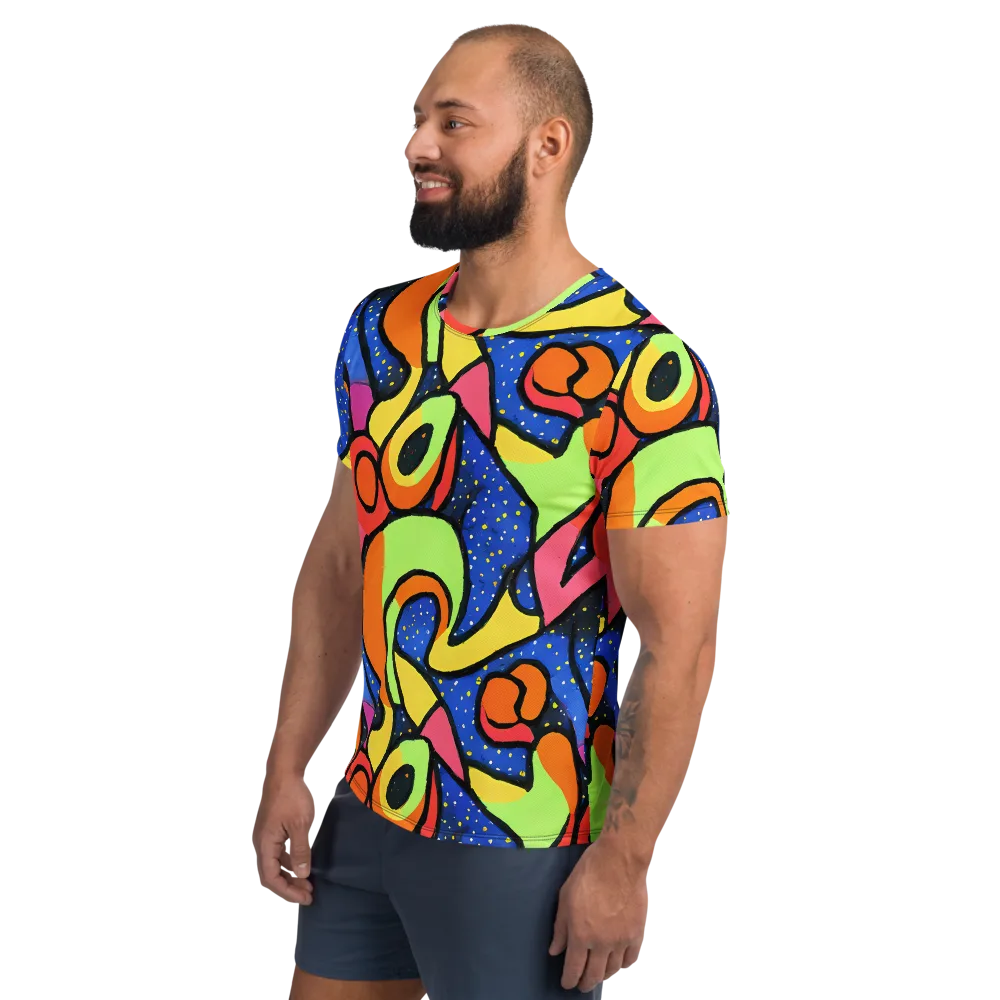 Electric Petal on Men's Athletic T-Shirt — Left
