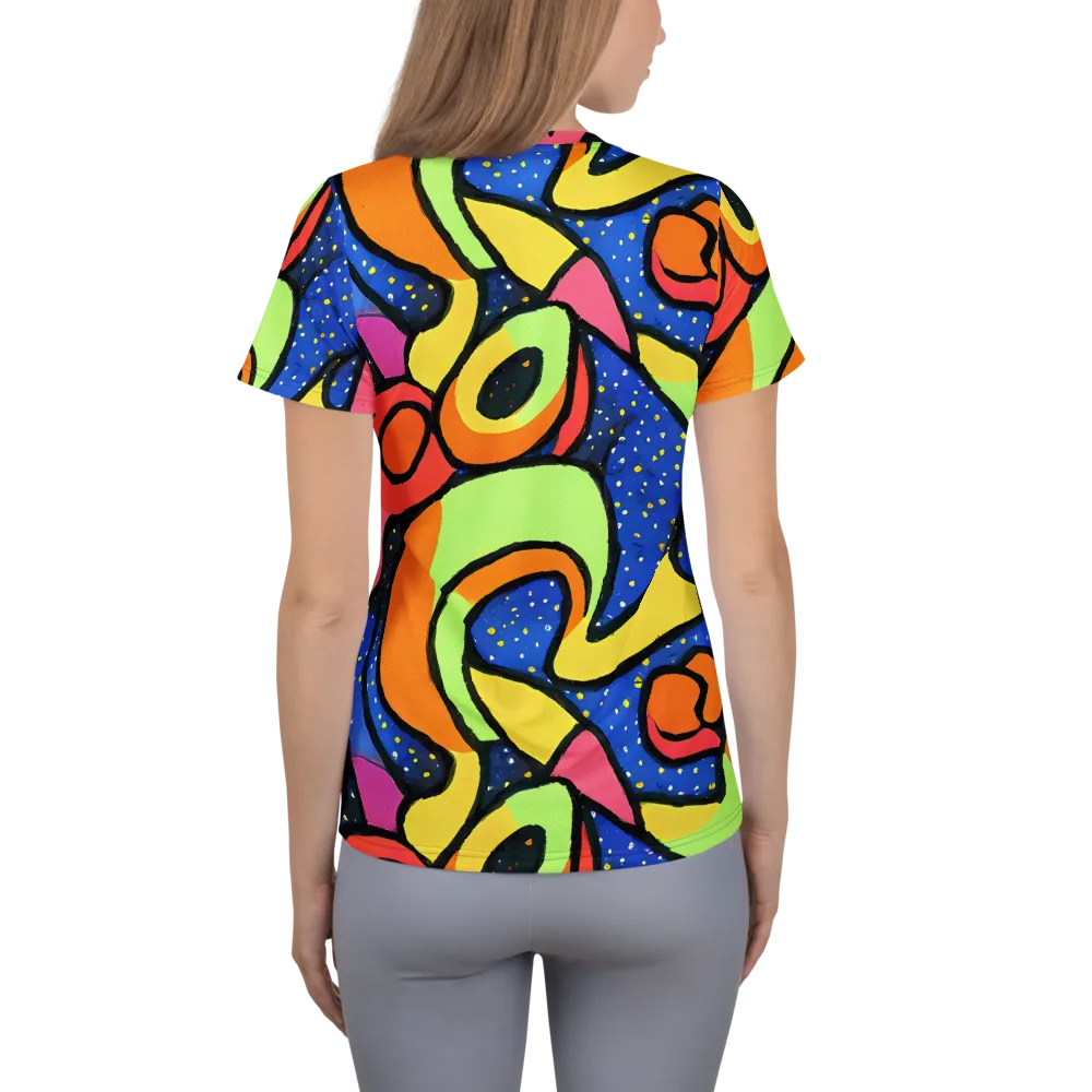 Electric Petal on Women's Athletic T-Shirt — Back