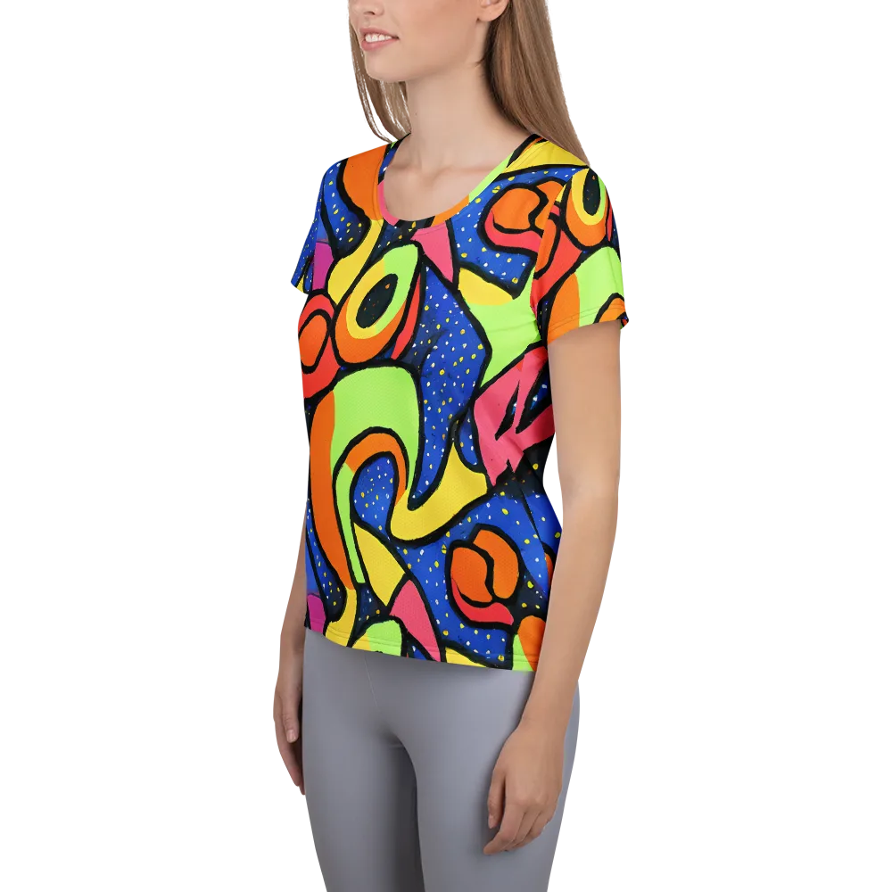 Electric Petal on Women's Athletic T-Shirt — Left