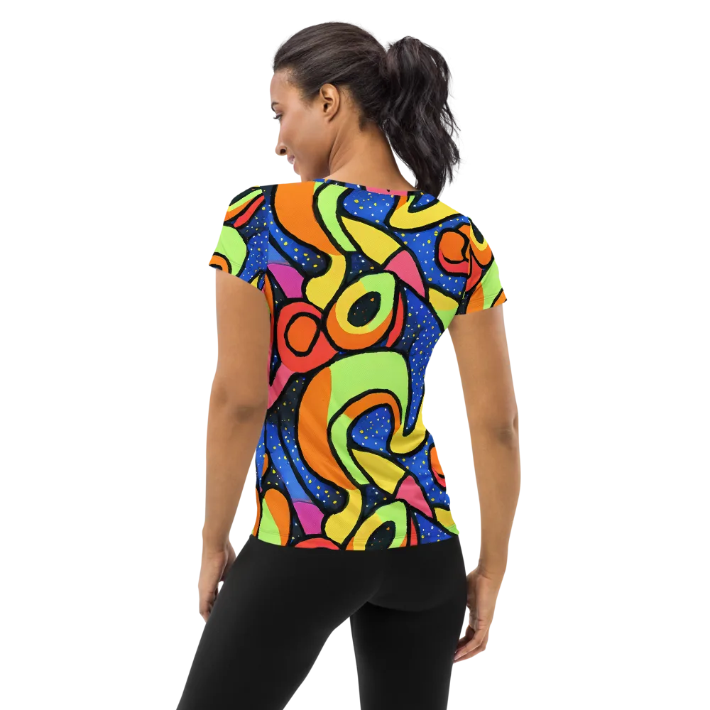 Electric Petal on Women's Athletic T-Shirt — Back
