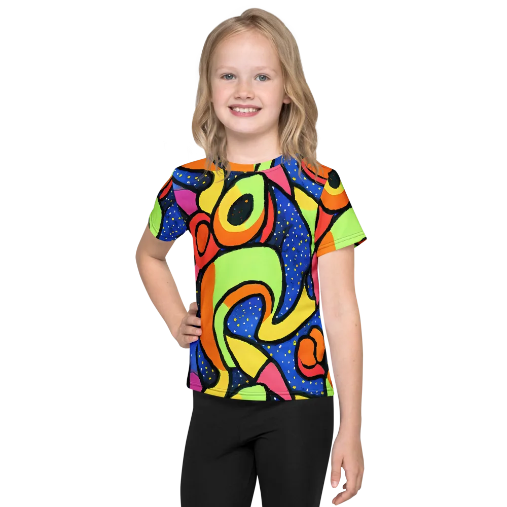 Electric Petal on Kids Crew Neck T-Shirt — Front