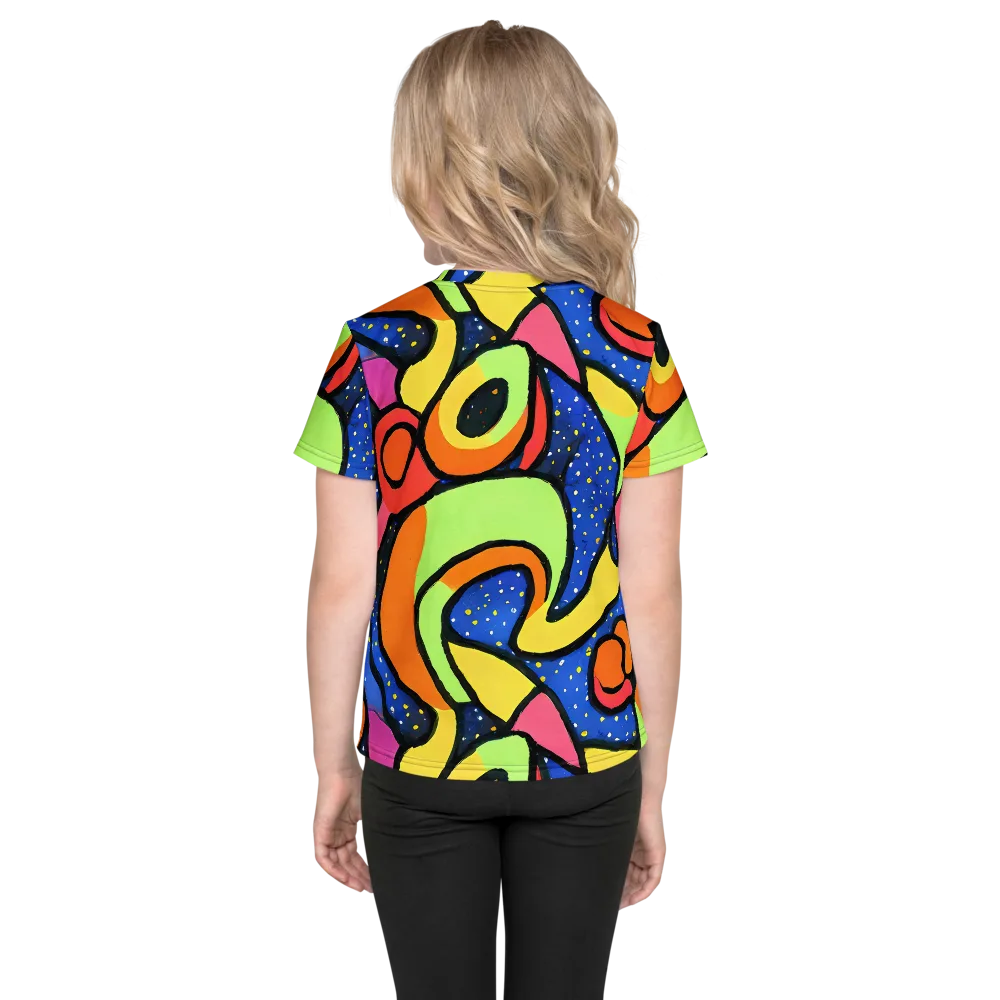 Electric Petal on Kids Crew Neck T-Shirt — Back