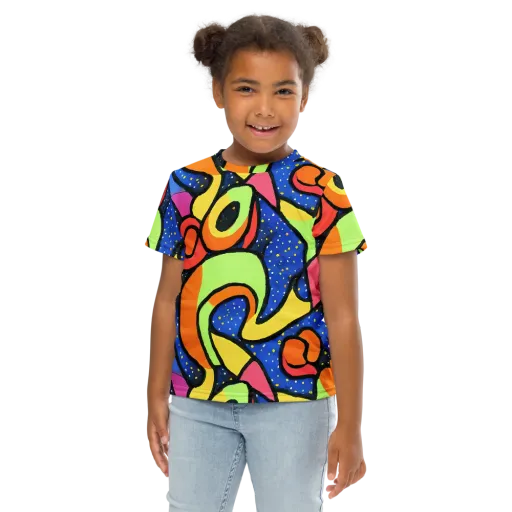 Electric Petal on a Kids Crew Neck T-Shirt