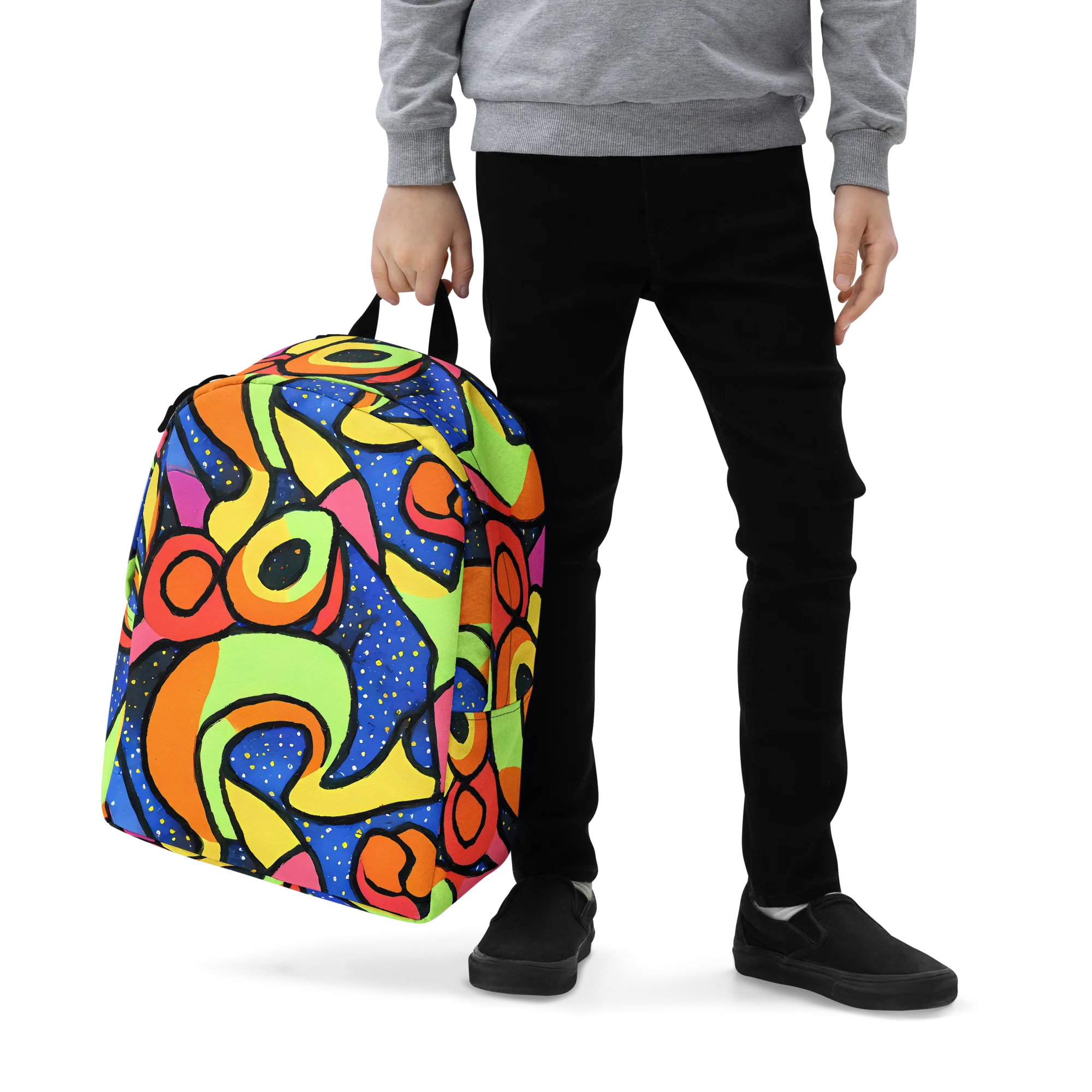 Electric Petal on Minimalist Backpack — Zoomed-in