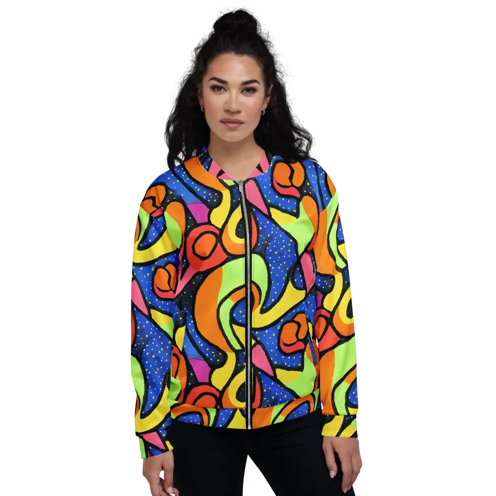 Electric Petal on Bomber Jacket — Front